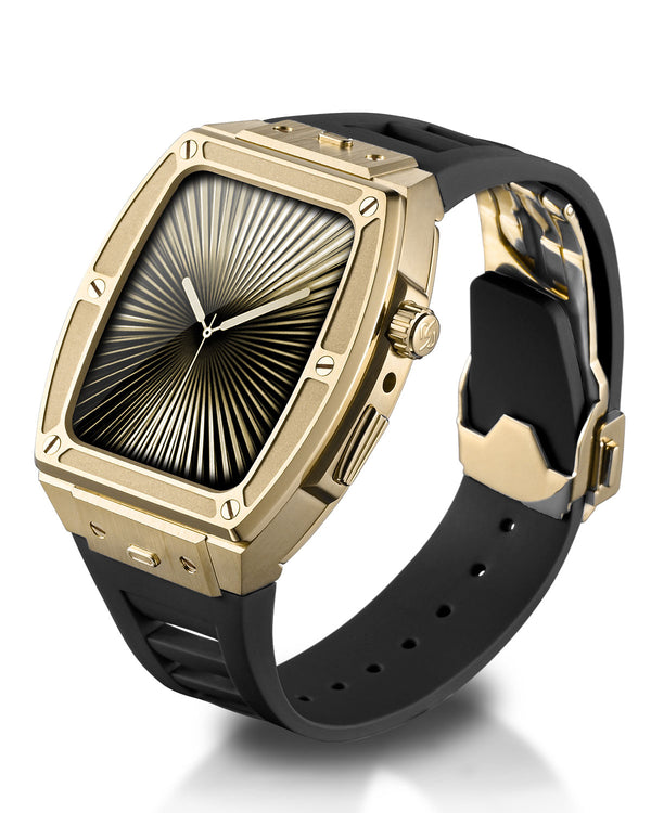 Apple Watch Case - Gold Steel Black Rubber - 5018